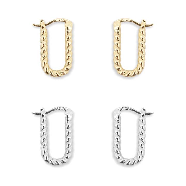 Rope Rectangle Hoop Earrings for wholesale by KIKICHIC