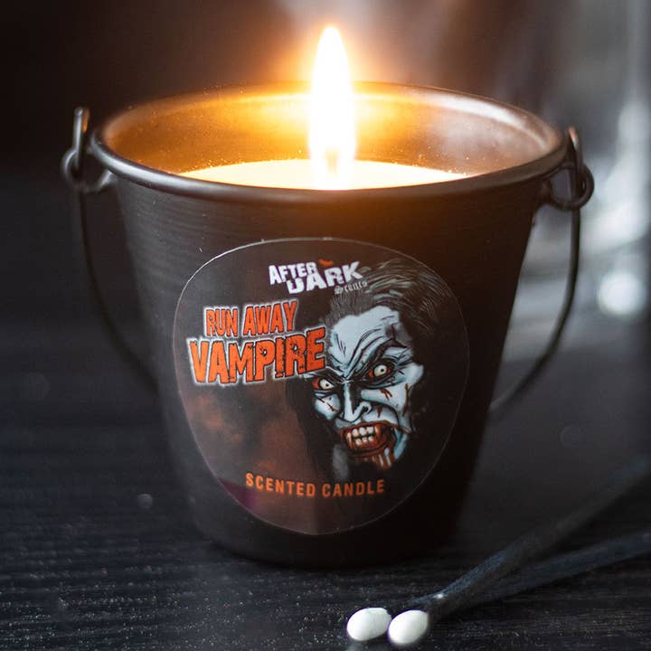 Run Away Vampire Gothic Halloween Candle Bucket for wholesale by Something Different Wholesale