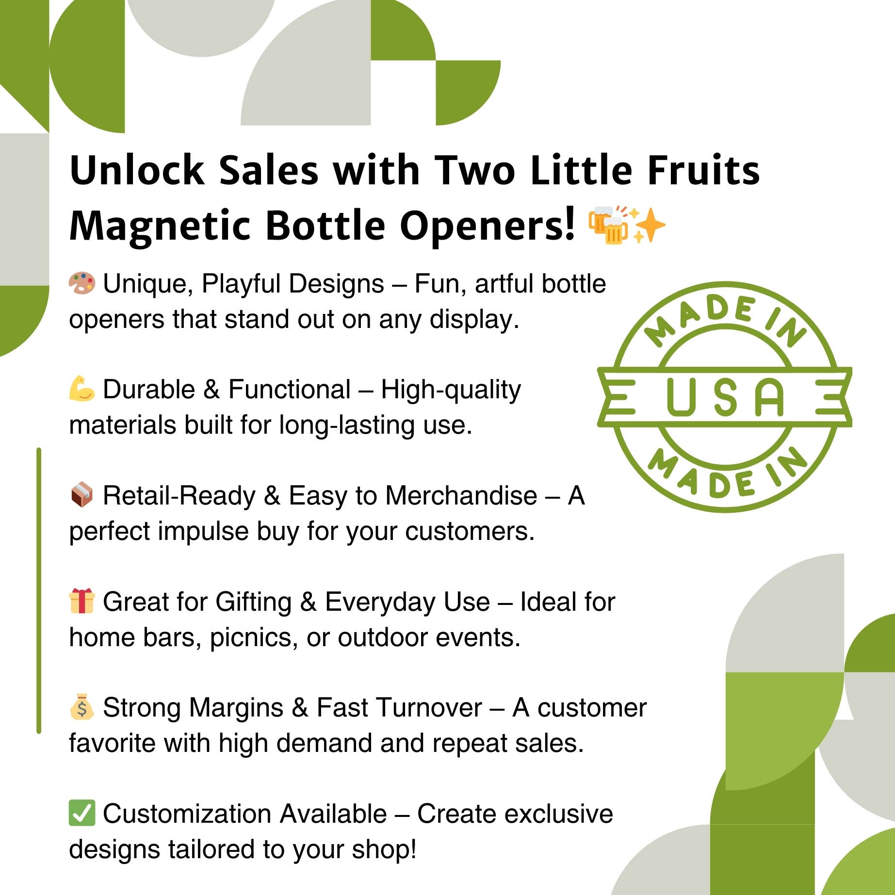 Two Little Fruits - Wholesale Bottle/Wine Opener - Sunflower & Bison Bottle Opener – Magnetic4