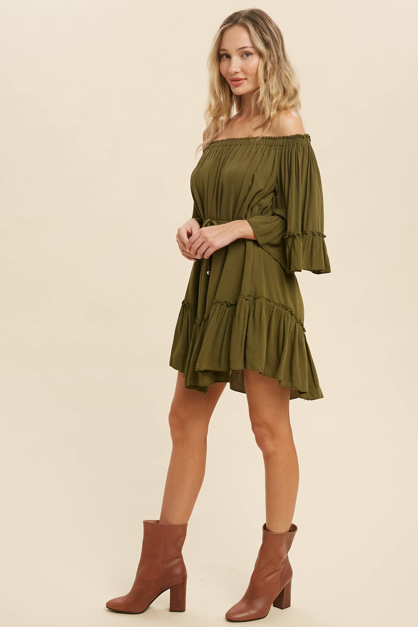 Bluivy - Wholesale Dress - Women's - RUFFLED SOLID BOHO DRESS27