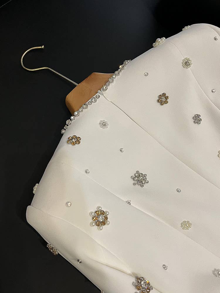 Sanyao Fashion - Wholesale Dress - Women's - SY381 Elegant Heavy Beaded Diamond Slim Fit Long Dress12