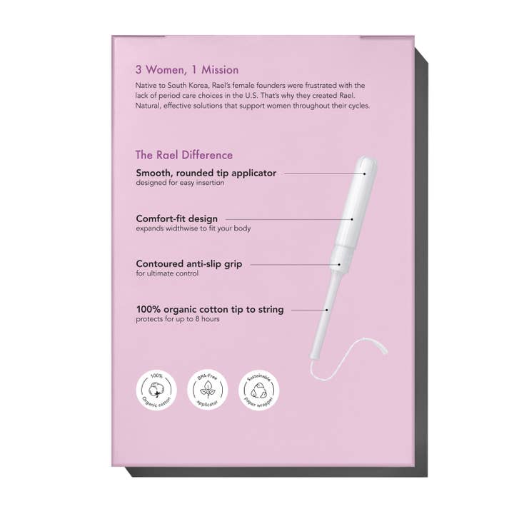 Rael - Wholesale Tampon - Rael Organic Cotton Tampons with Long Applicators - Regular5