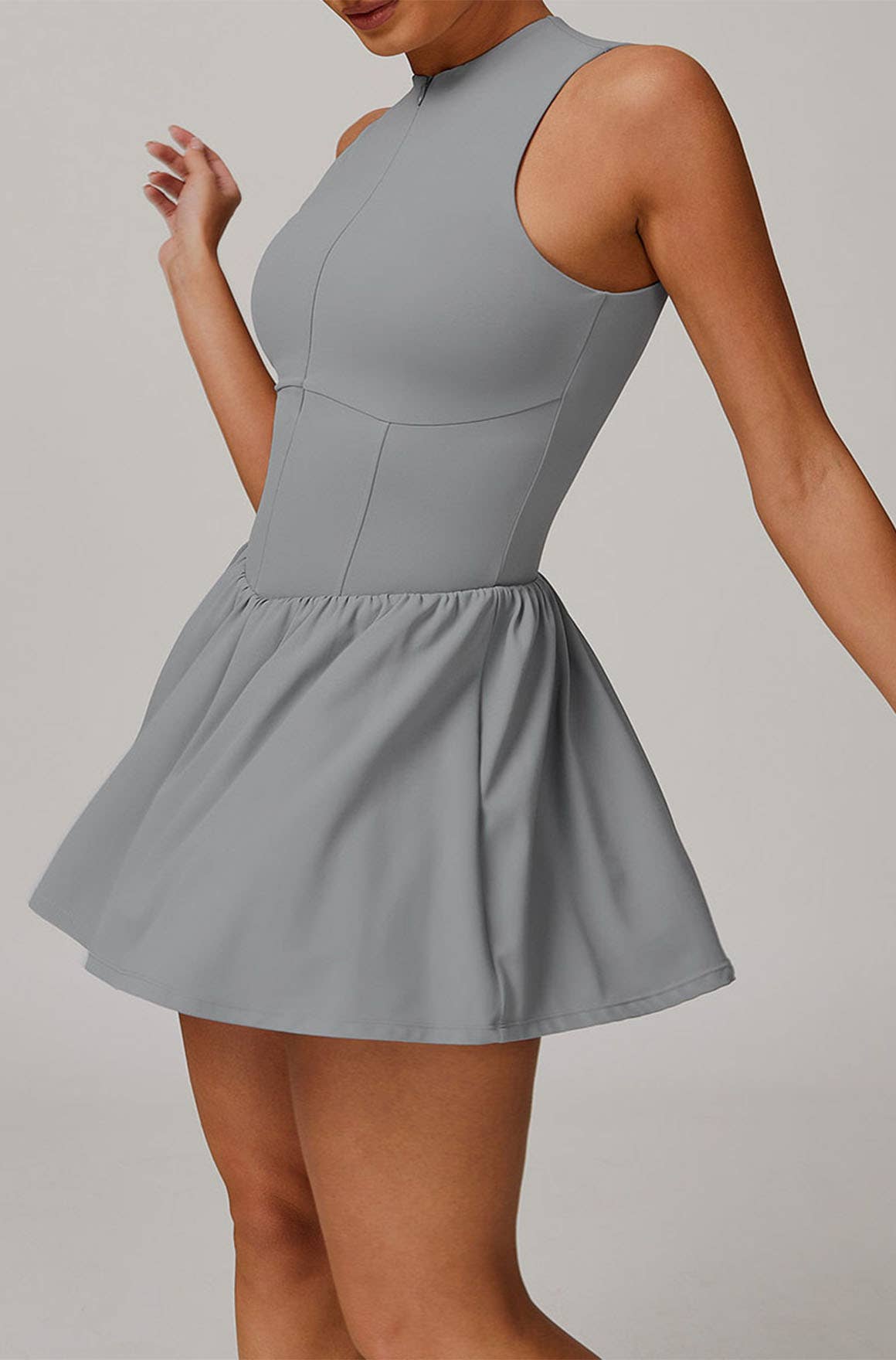 Crave by FW - Wholesale Athletic Dress - Women's - Zipper Tennis Dress with Short and Pocket13