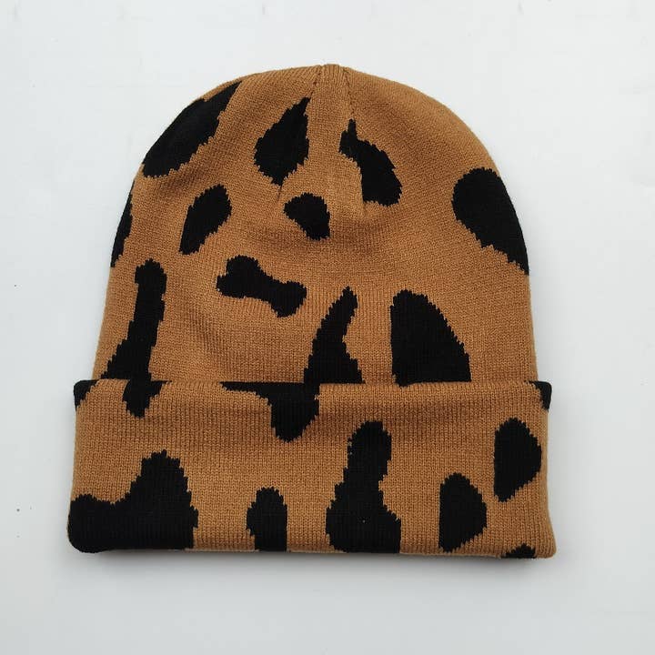 MKS America - Wholesale Beanie - Women's - Cow pattern cuffed knit beanie4
