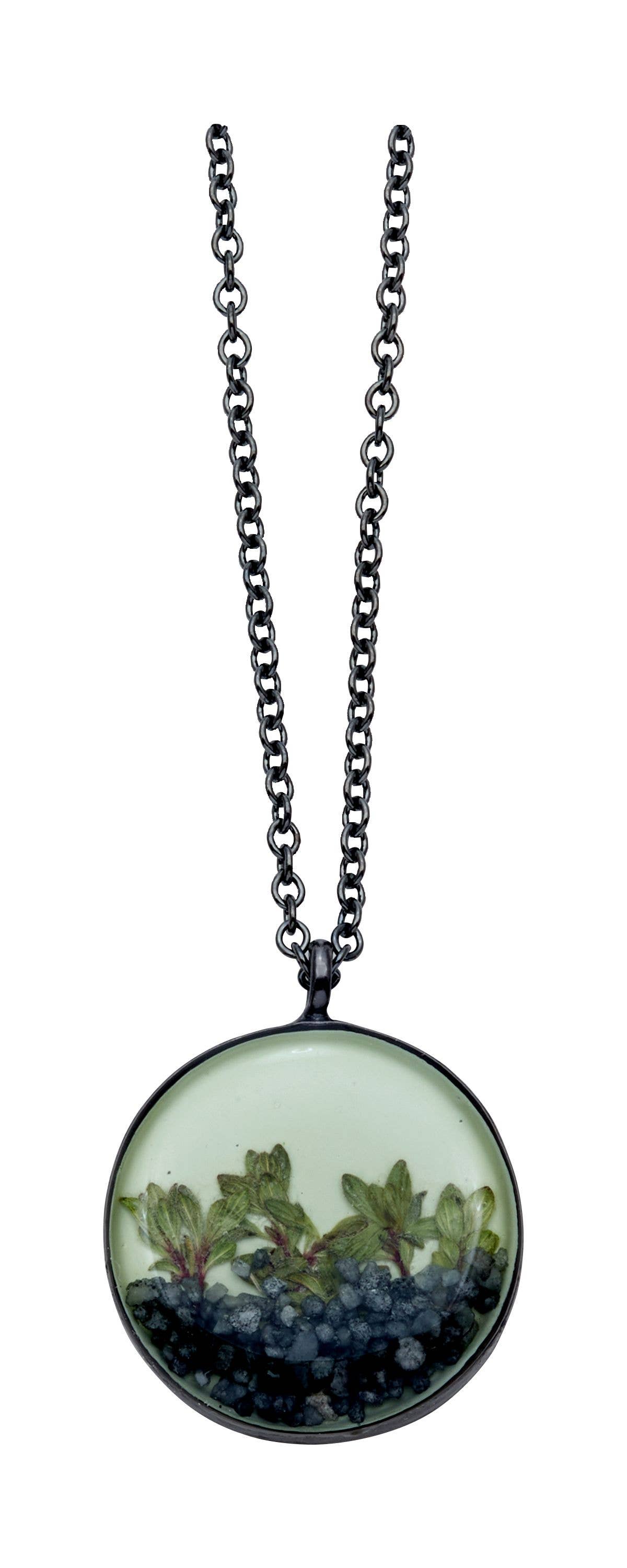 Shari Dixon - Wholesale Pendant/Charm Necklace - "Succulents" Thyme Medium Round Necklace1