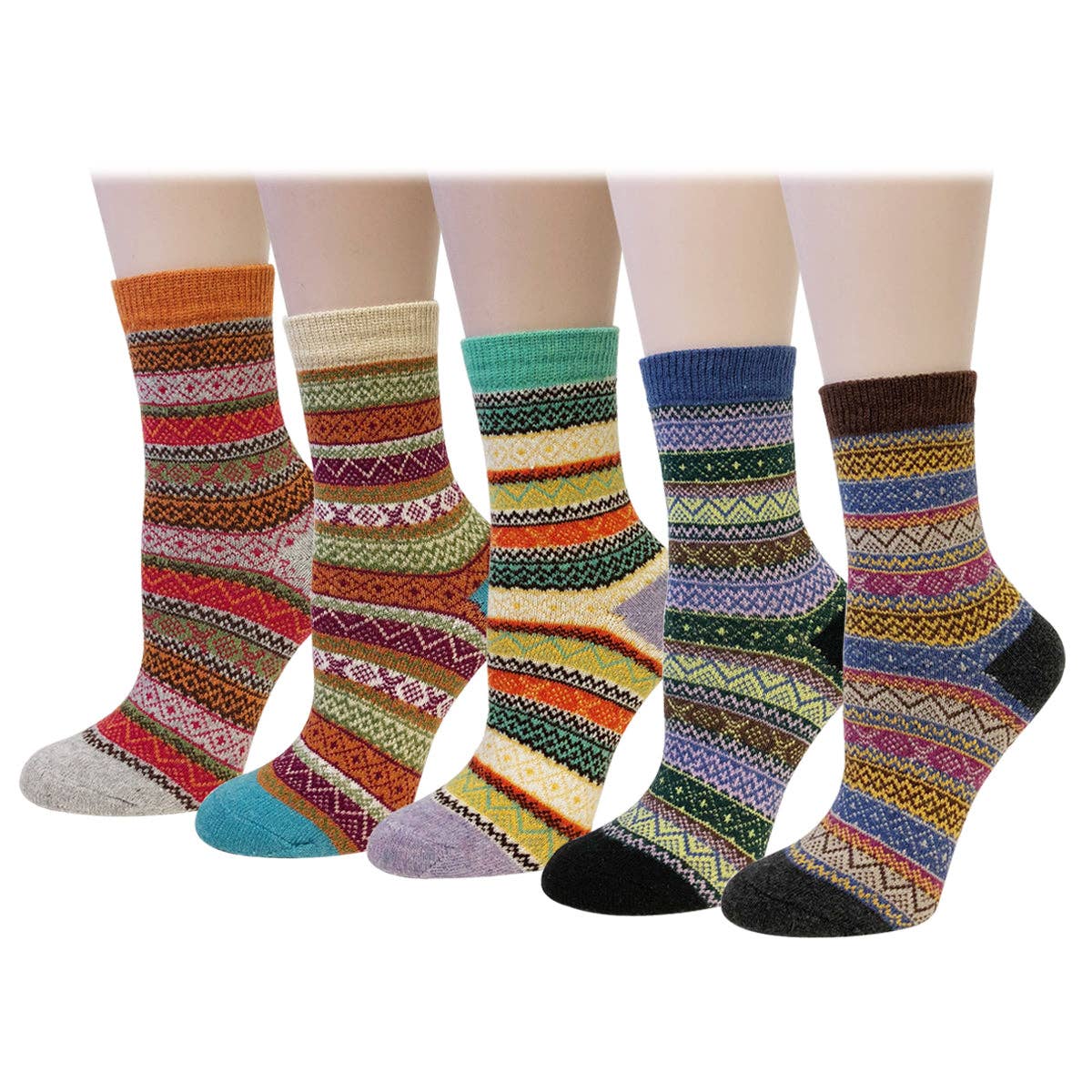 Wrapables.com - Wholesale Socks - Women's - Wrapables Women's Thick Winter Warm Wool Socks (Set of 5)18