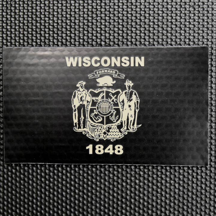 Infrared Wisconsin State Flag Patch for wholesale by BritKitUSA