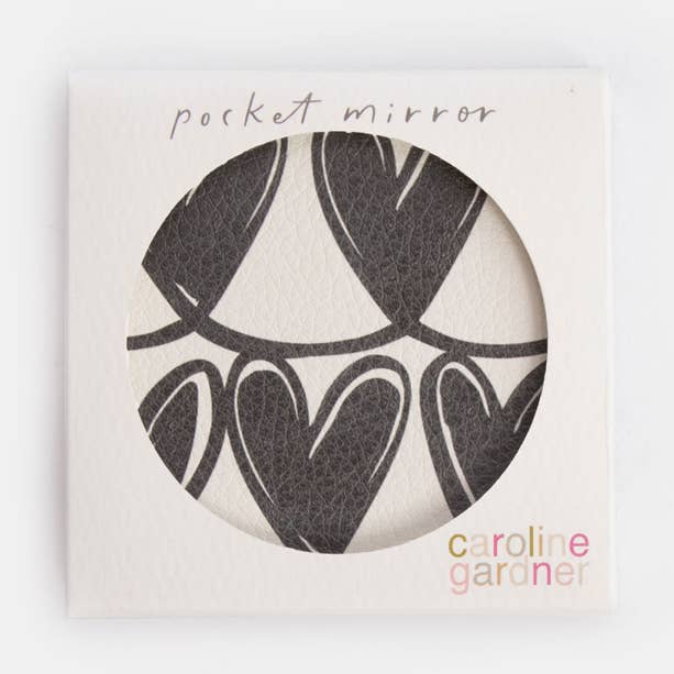 Specchio Tascabile Quadrato Mono Cuori Collegati per la vendita all'ingrosso da parte di Caroline Gardner