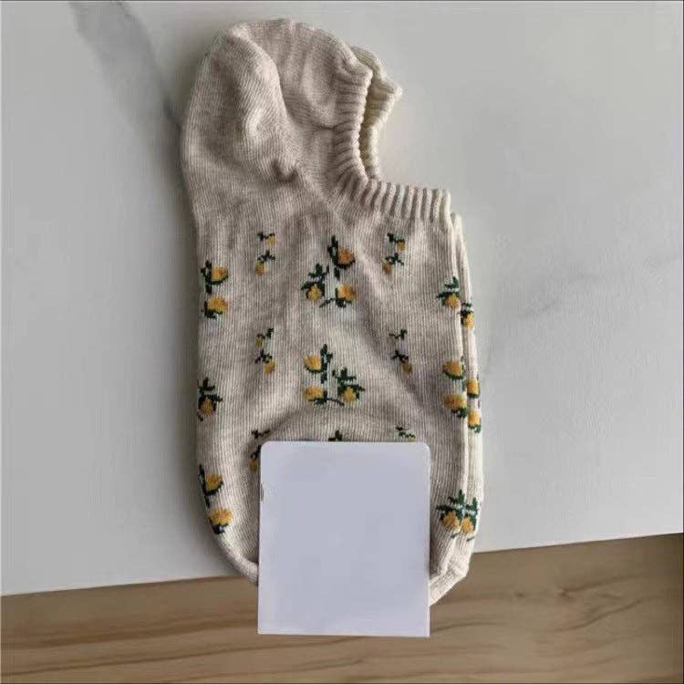 Sweetkama - Vente Chaussettes – femme - Chaussettes Bateau Tricotées à Petites Fleurs pour Femmes SKAS500222