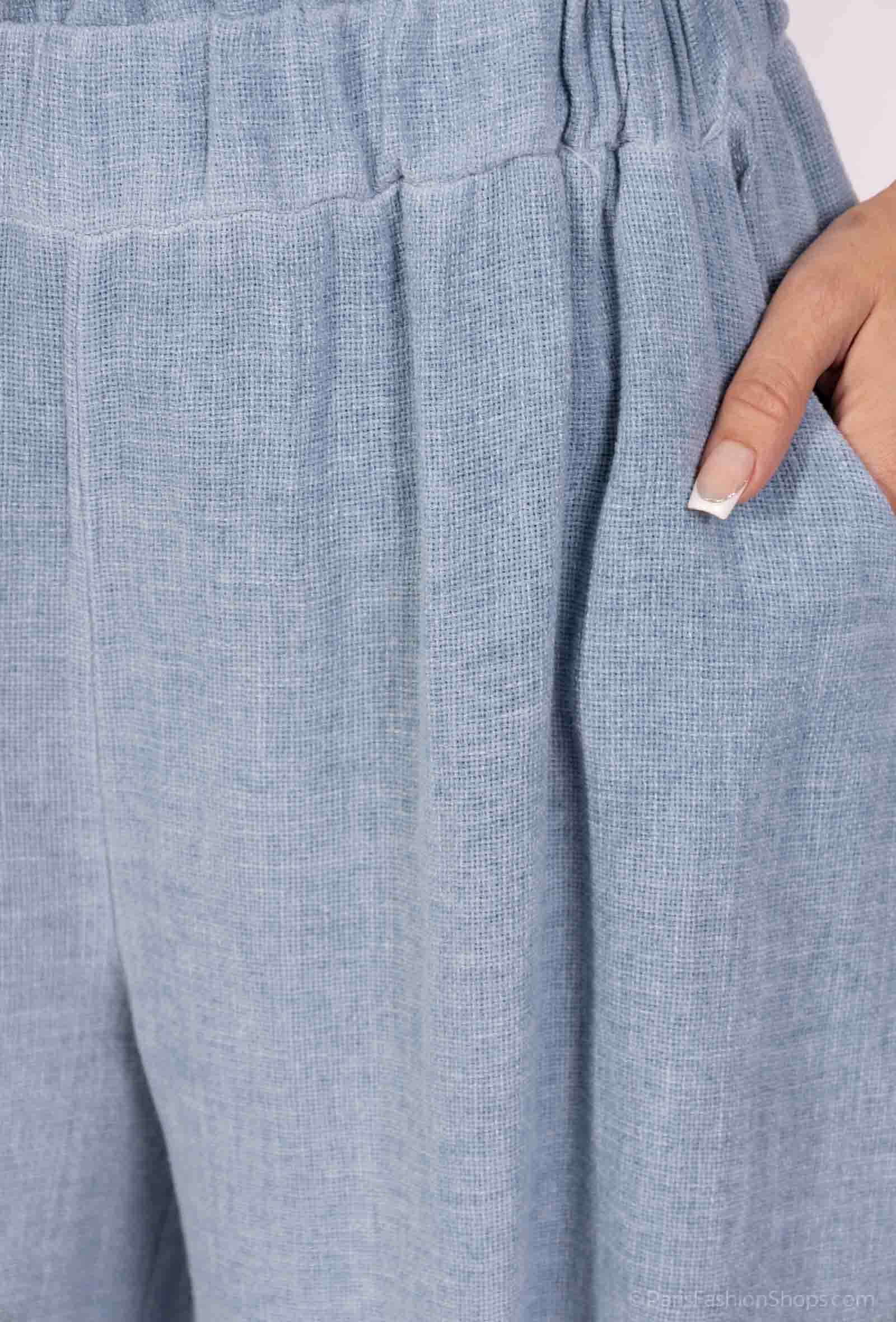 Shyloh - Wholesale Pants - Women's - Mid-length wide pants in cotton linen 2065126