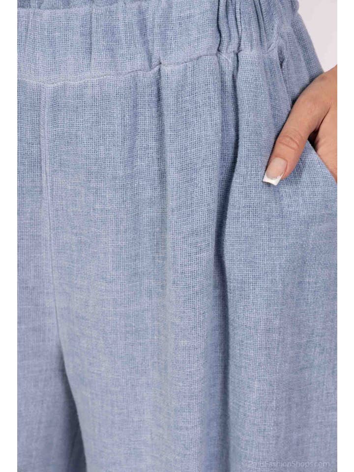 Shyloh - Wholesale Pants - Women's - Mid-length wide pants in cotton linen 2065126