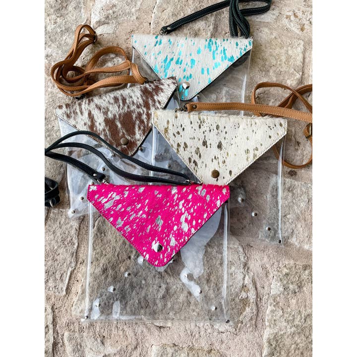 Boho Ranch Shop - Wholesale Crossbody Bag - Women's - Western Cowhide Hairon Clear Crossbody Purse6