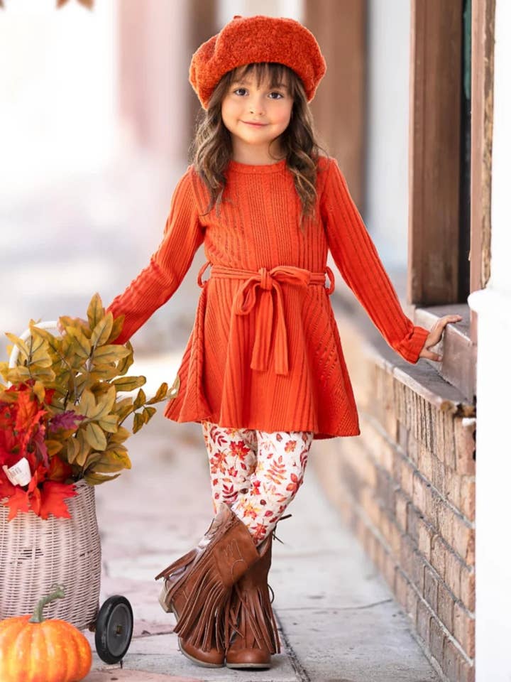 Conjunto de top y leggings para niñas Autumn Harvest para venta al por mayor de Mia Belle Girls • Wholesale