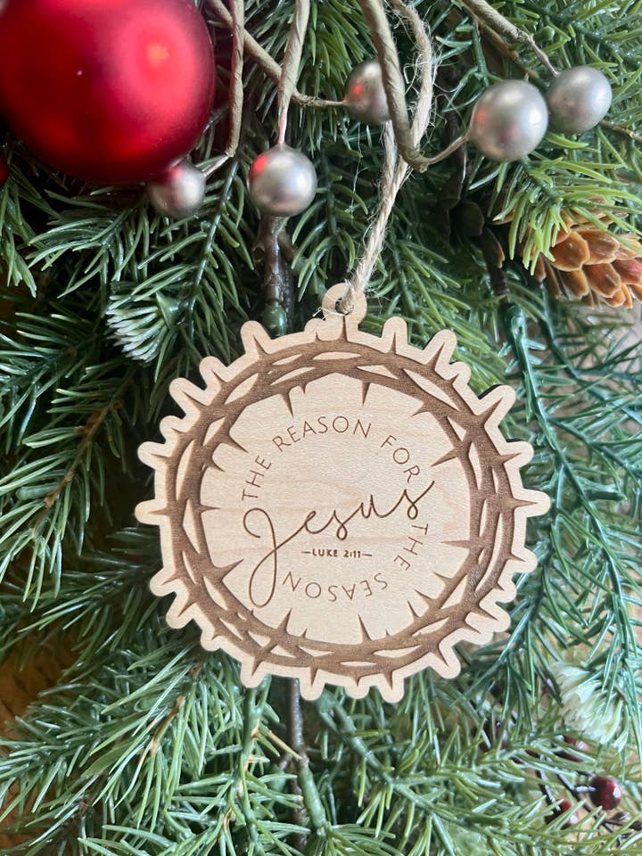Jesus Christian Religious Wooden Christmas Ornament for wholesale by Rustic Raleigh