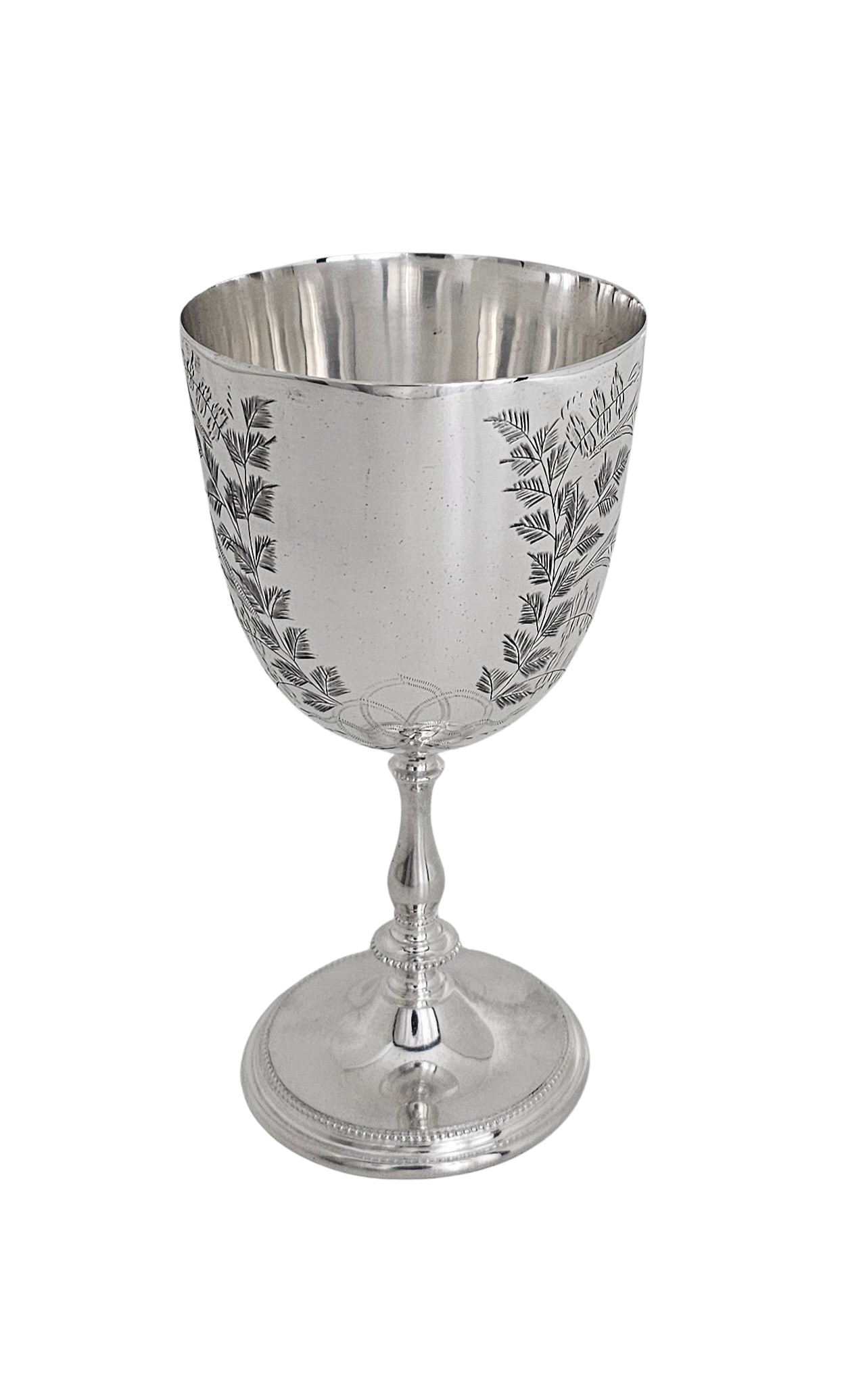 Corbell Silver - Venta al por mayor Varilla mezcladora - Copa Helecho Grabada 6'h Plata Inglesa c.1870.SKU:ANT41912