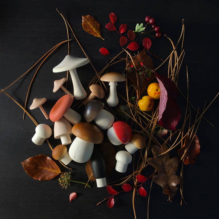 Moon Picnic - Wholesale Wood Toy - Kids - Forest Mushrooms Basket6