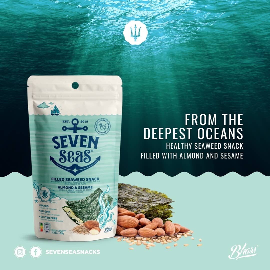 Bhars Foods - Wholesale Puffed Snack - Seven Seas - Baked Nori with Almond and Sesame (35g)6