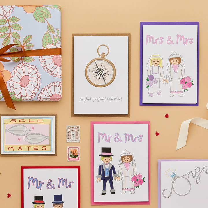 You've Got Pen On Your Face - Wholesale Wedding Card - Compass Greeting Card | Wedding Card | Engagement Card