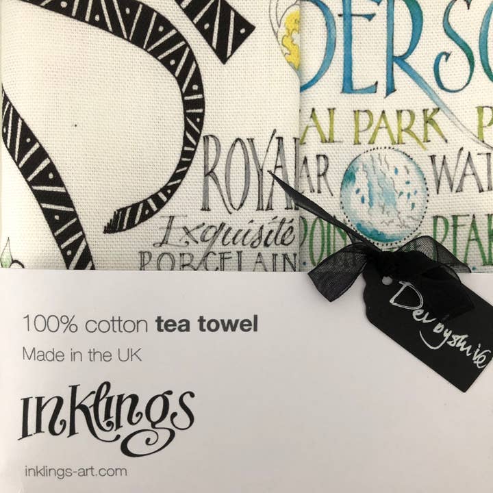 Inklings Art – wholesale Tea towel – UK made Derbyshire tea towels in 100% cotton 1
