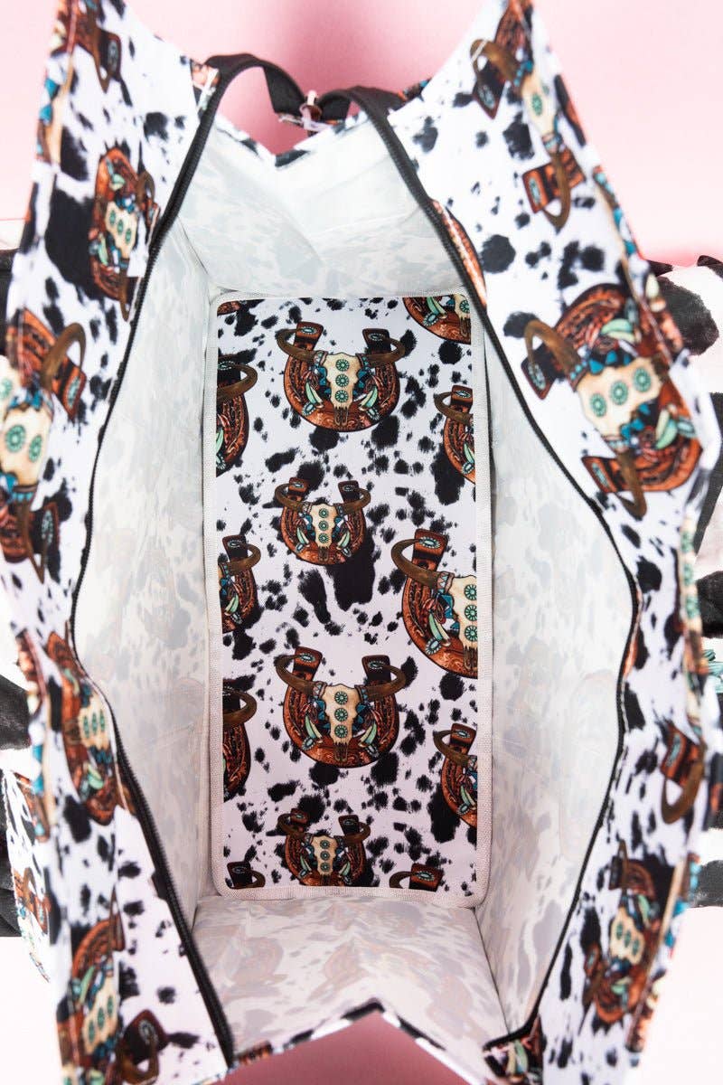 Wholesale Accessory Market - Vente Tote bag – femme - NGIL Corpus Christi Cow Utility Tote avec bordure noire3