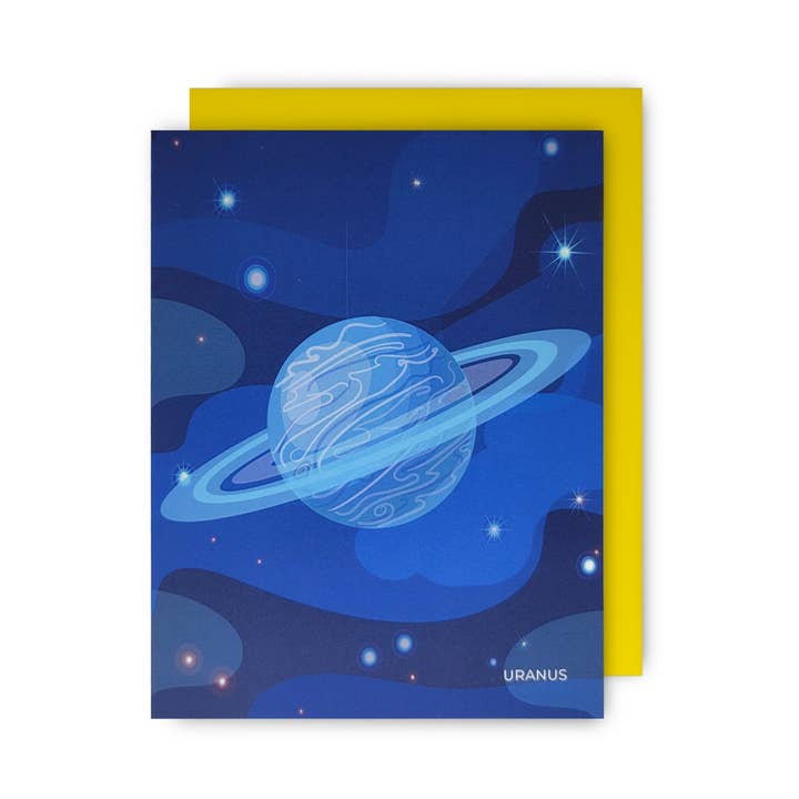 Carte de vœux de papeterie Uranus pour la vente par Untitled Union
