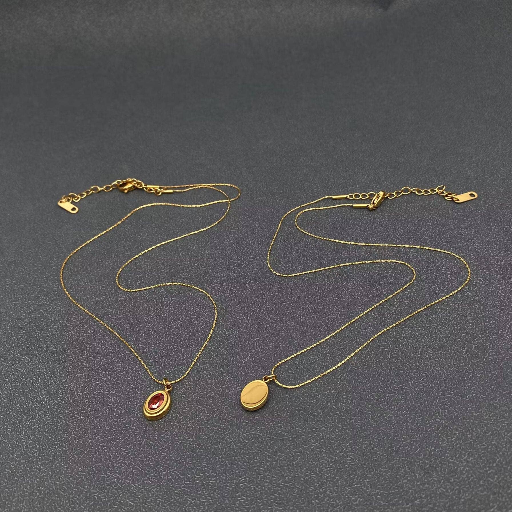 Mio Queena – Engroshandel Halskæde med vedhæng – Oval zirkon 18K forgyldt rustfrit stål halskæde - FGS4