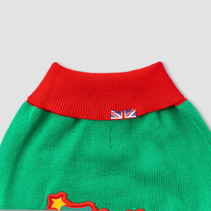 Hugo & Hudson - Venta al por mayor Jersey - Perros - Suéter navideño con cuello alto y trineo de Santa para perro5