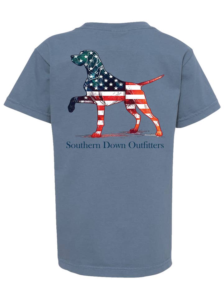 Southern Down Outfitters - Wholesale Screen Printed T-Shirt - Kids - Star Spangled Dog Youth Tee1