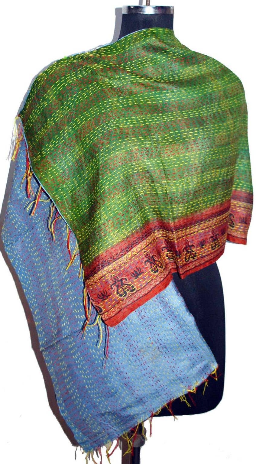 Wevez - Wholesale Scarf - Women's - Women Cover Up Vintage Reversible Kantha Scarf Wholesale Lot9