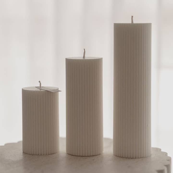 Bougies en forme de colonne pour la vente par La Mèche