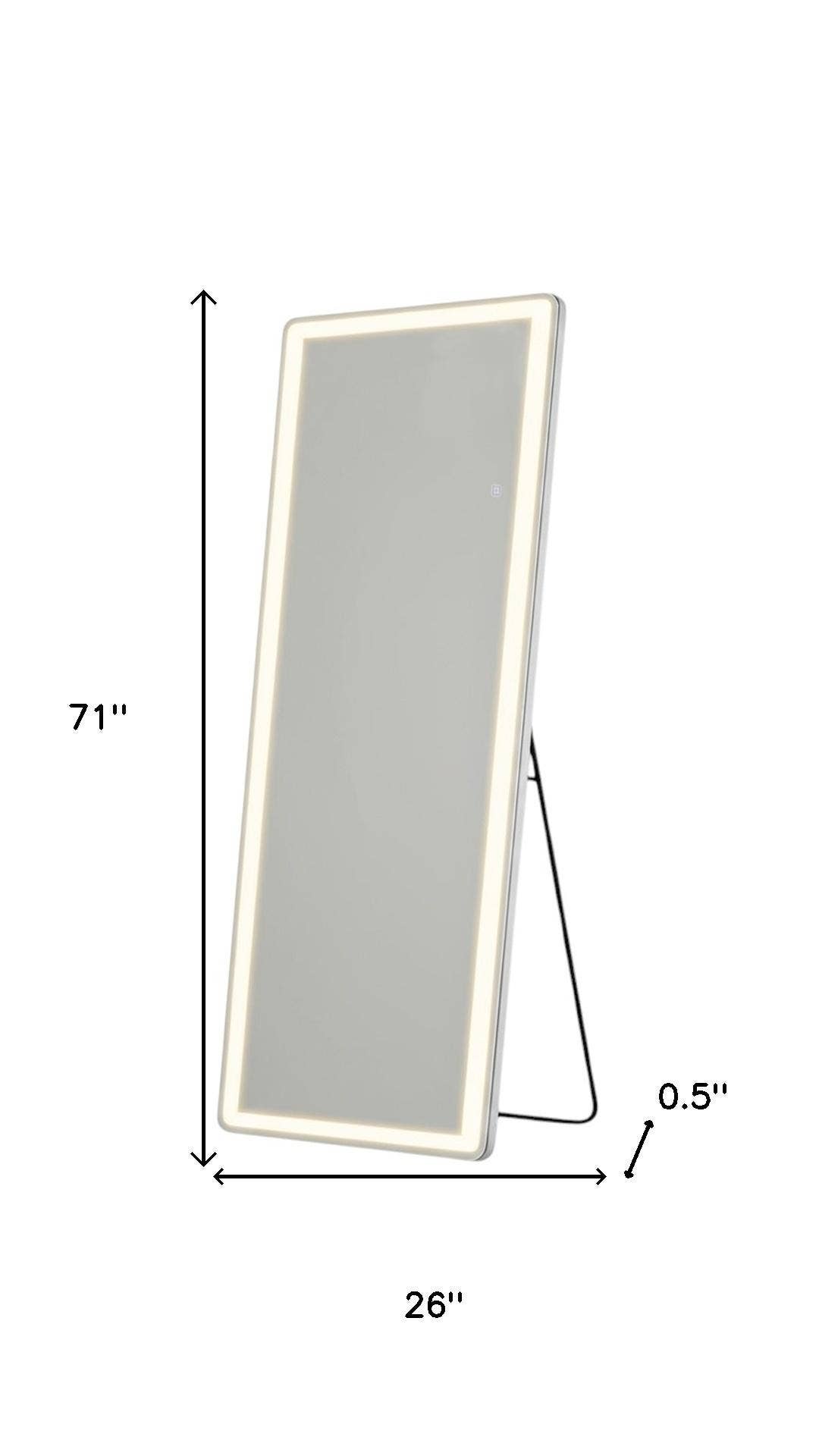 HomeRoots - Wholesale Vanity Mirror - 71" Clear Lighted Freestanding and Wall Mount Frameless Full Length Mirror2