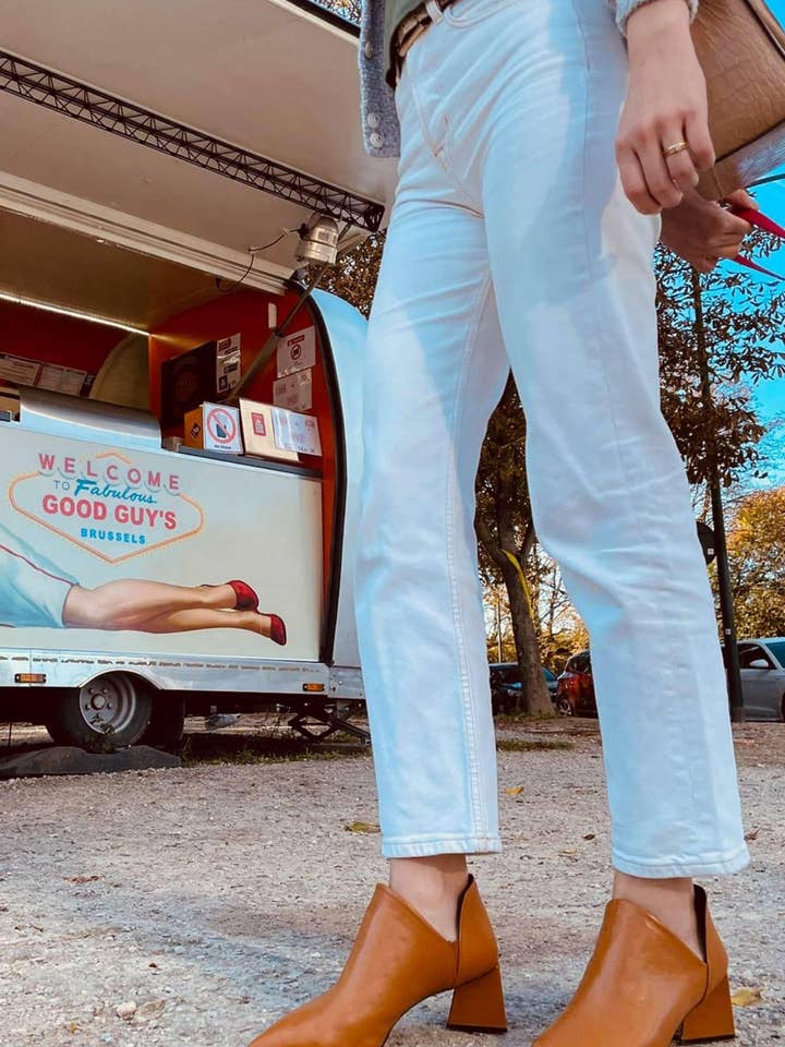 Mangará Atelier - Wholesale Booties - Women's - Green Sheepskin Leather Ankle Boots Maranta – Women’s Pointed-Toe Block Heel Boots5