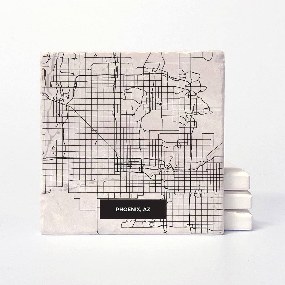Versatile Coasters - Wholesale Coasters - Phoenix Modern Map Coasters0