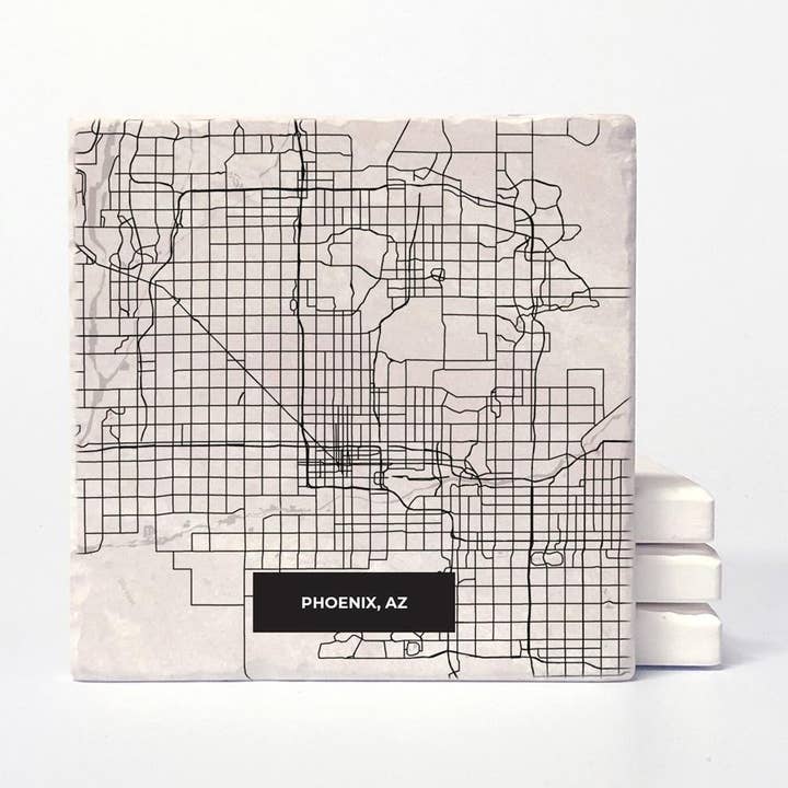 Versatile Coasters - Wholesale Coasters - Phoenix Modern Map Coasters0