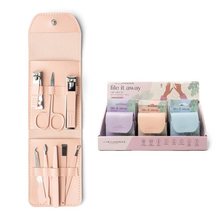 DM Merchandising - Wholesale Nailcare Set - Lemon Lavender File It Away Nail Care Kit