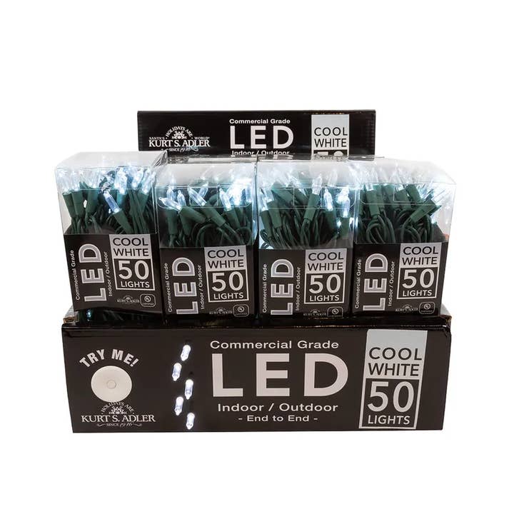 50L COOL WHITE MINI CLEAR LED LIGHT SET for wholesale by Kurt S. Adler, Inc.