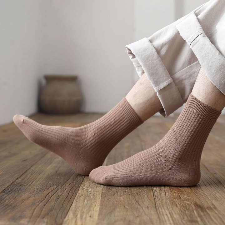 NINEXIS - Wholesale Socks - Unisex - CWMS02986_UNISEX SOLID RIBBED COTTON CREW SOCKS9