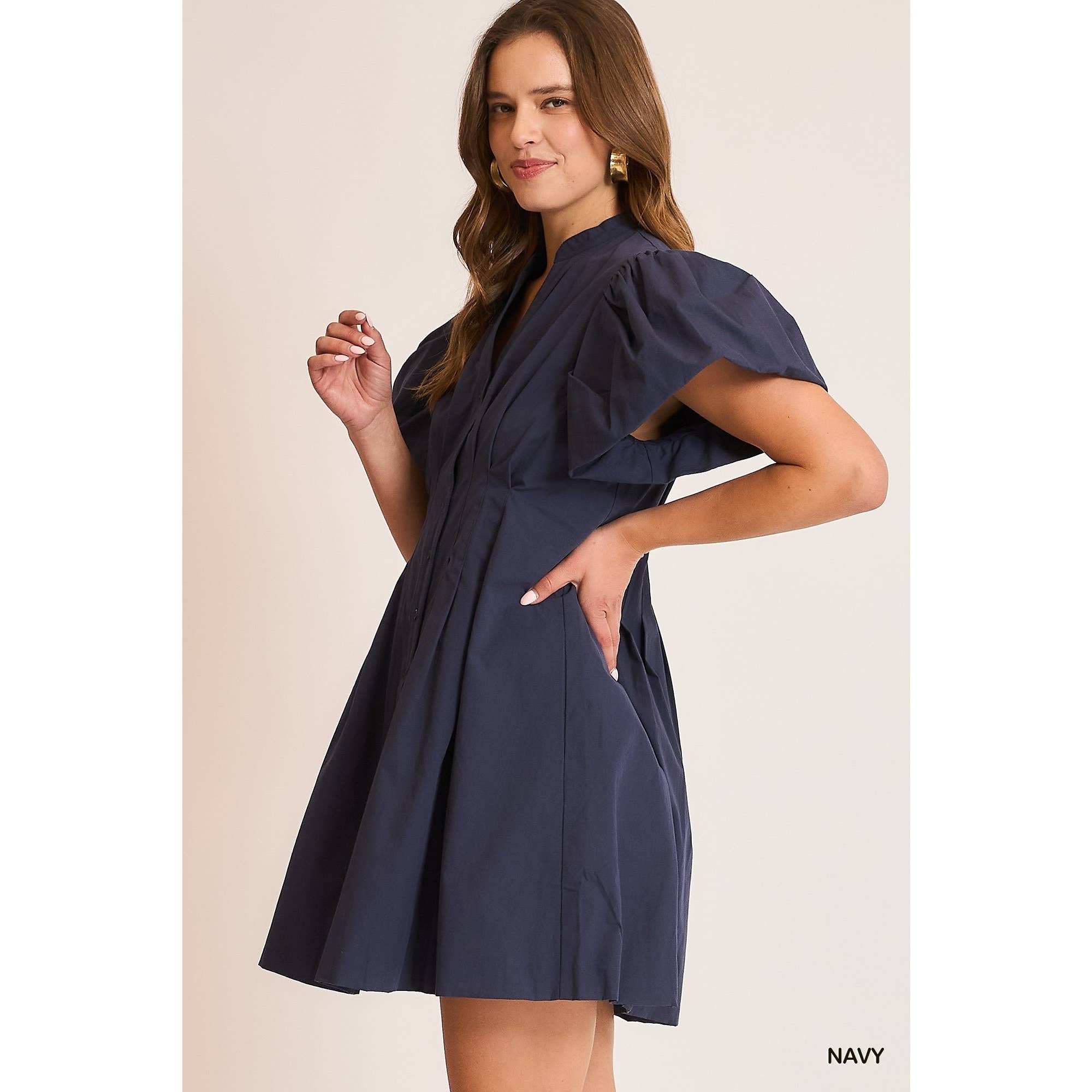 STYLE USA - Vente Robe – femme - Robe plissée à manches courtes11