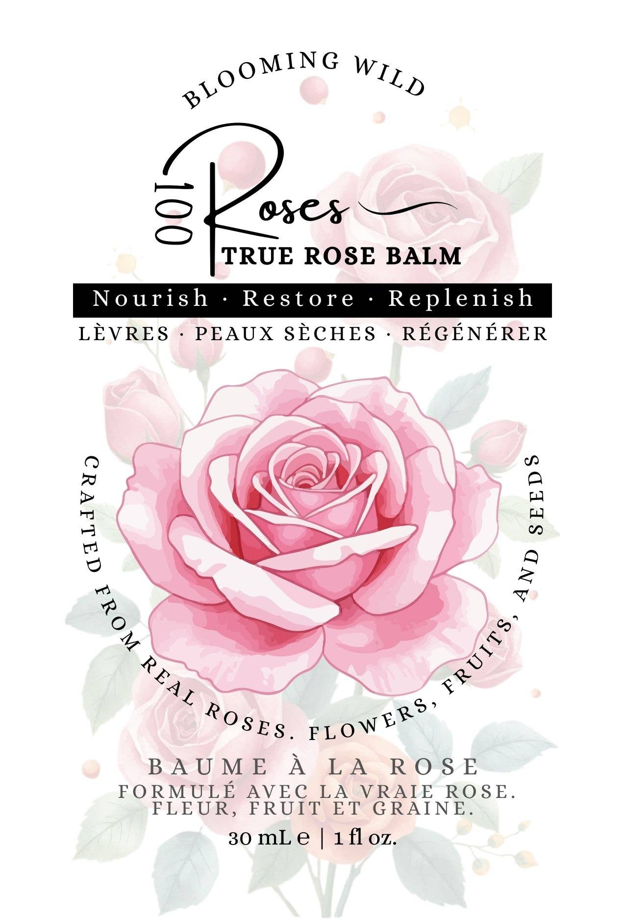 Blooming Wild Botanicals - Wholesale Healing Salve/Balm/Cream - 100 Roses True Rose Balm | Gold Tin