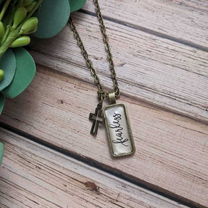 Ivy Barn Designs - Wholesale Pendant/Charm Necklace - Fearless necklace Inspirational Jewelry