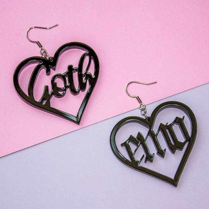 Kitsch Goth Emo Earrings Laser Cut Acrylic for wholesale by Kitschy