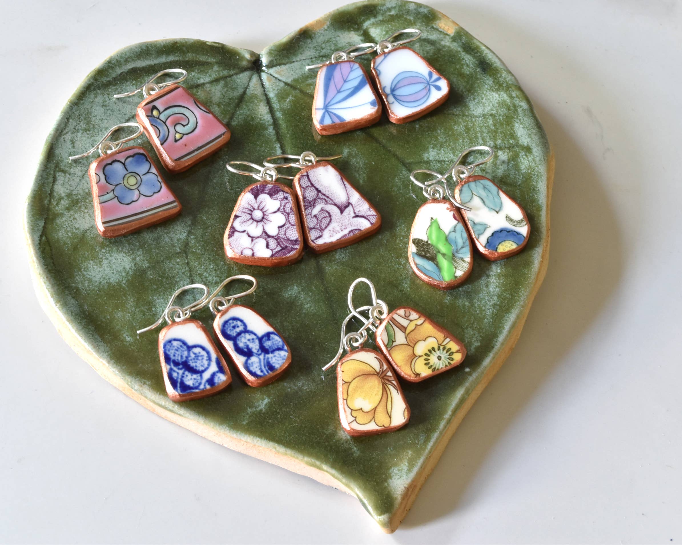 The Broken Plate Pendant Co - Wholesale Dangle Earrings - Broken Plate Dangle Earring  - Shard Shape1