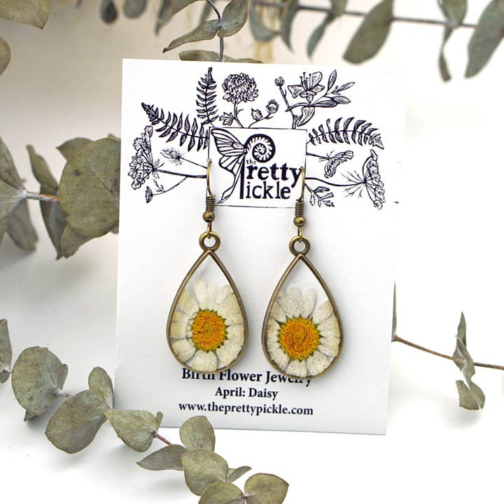 The Pretty Pickle - Wholesale Dangle Earrings - April Birth Flower Earrings3