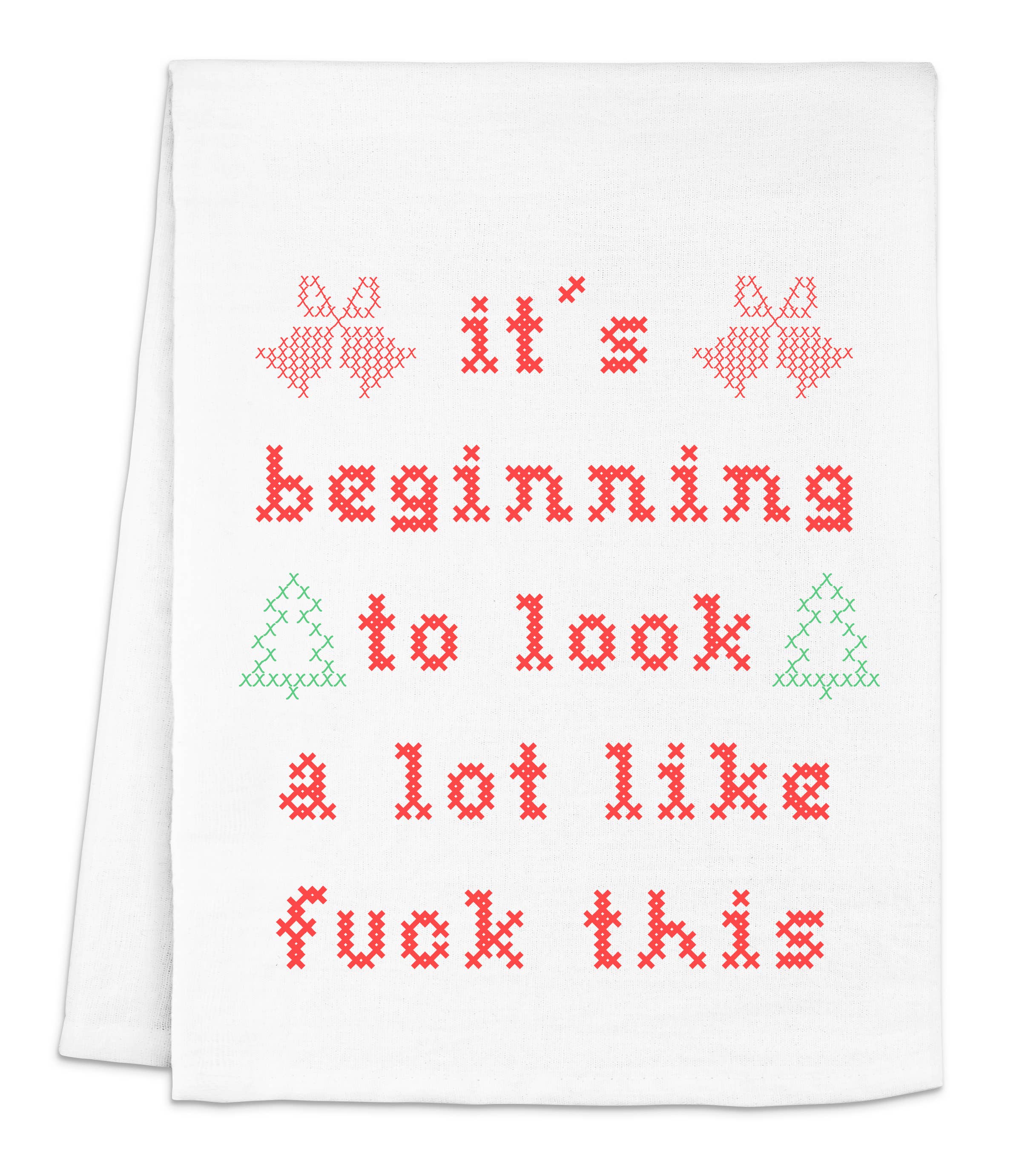 Moonlight Makers - Wholesale Tea Towel - Colorful Christmas Cross Stitch Towels - Fuck This1