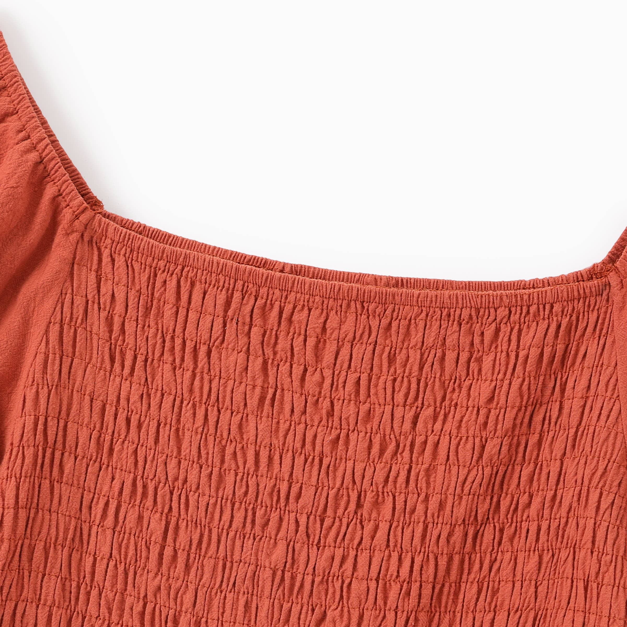 Orange Family Matching Plaid Shirt or Shirred Bodice Tiered Dress for wholesale on Faire23