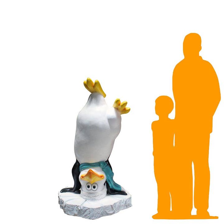 LM Treasures - Wholesale Decorative Figurine - Comic Upside Down Penguin Statue1