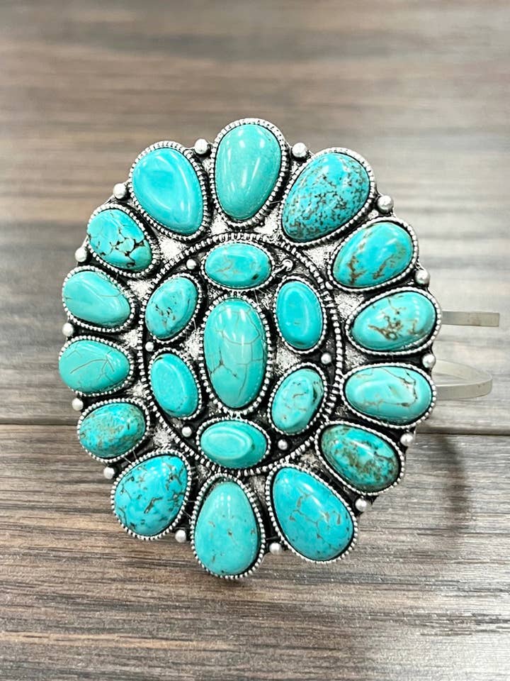 710633, Turquoise, Brass Cuff Bracelet for wholesale by ISAC Trading Inc