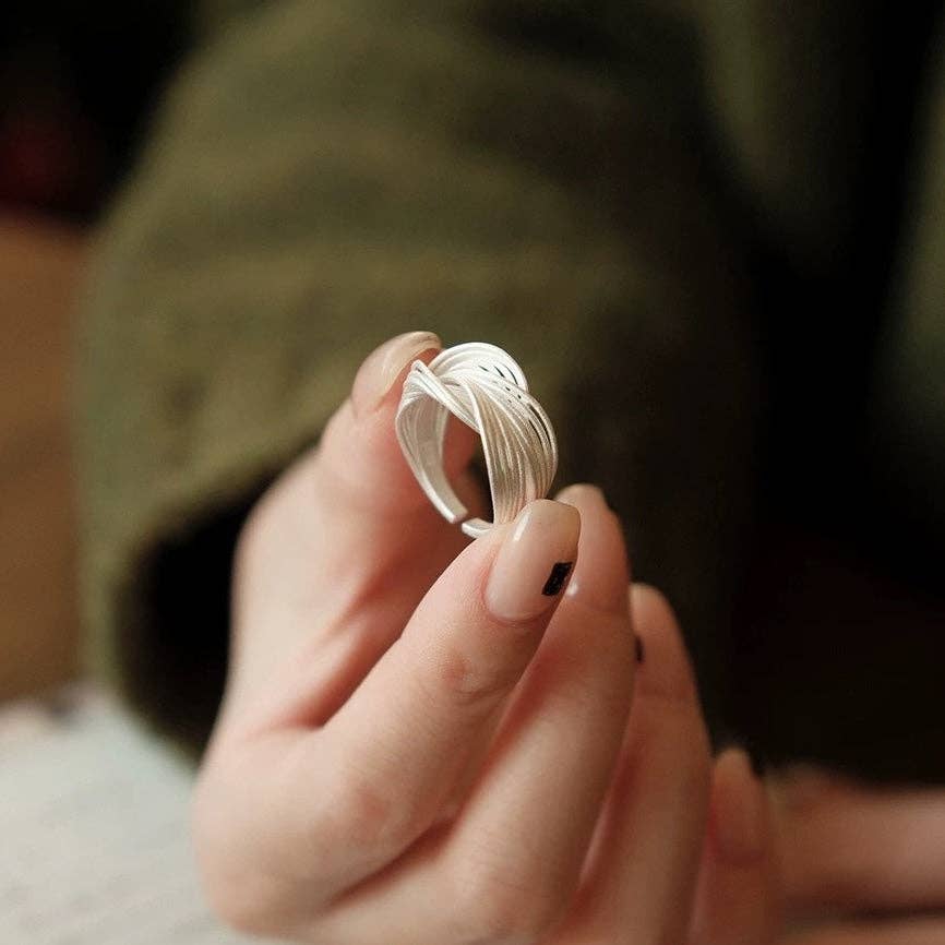 LanLivia - Vente Anneau/bague à empiler - Bagues en filet noué en argent sterling7