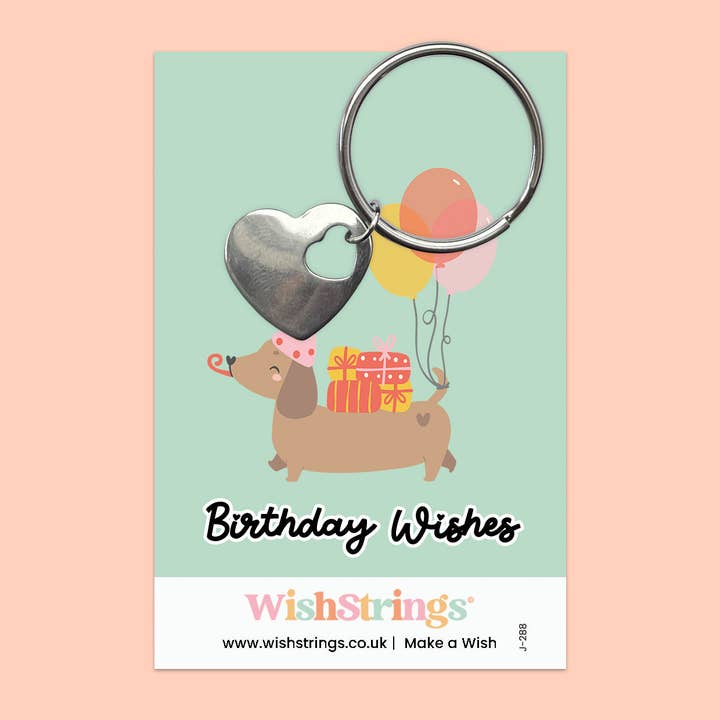 Deseos de Cumpleaños - Llavero Corazón - J288 para venta al por mayor de WishStrings