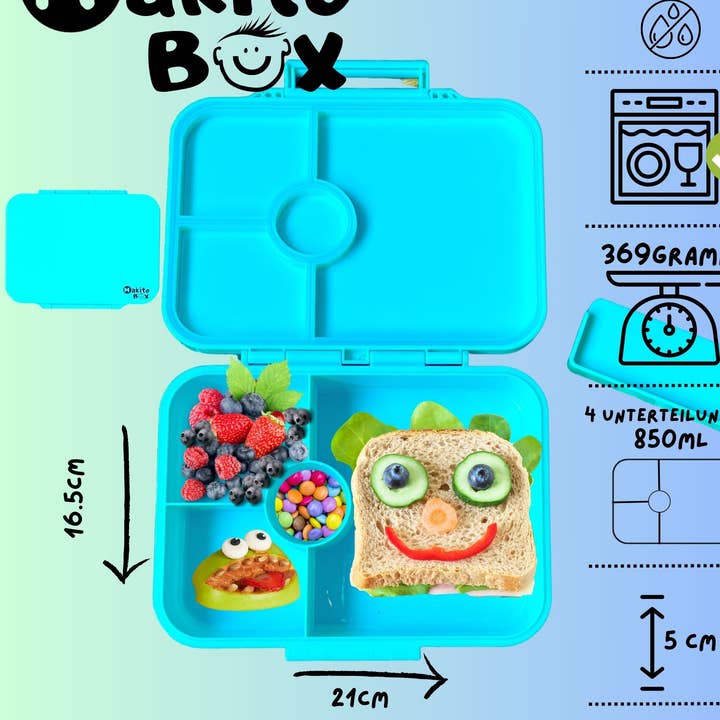 Makito Box Mint med 4 rum – madkasse til skolebørn for engroshandel hos Makito